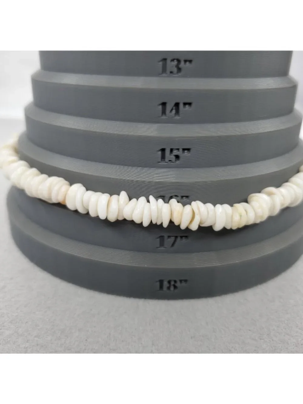Vintage Beaded Shell Necklace Puka Style Surfer Tiki Boho Choker 16